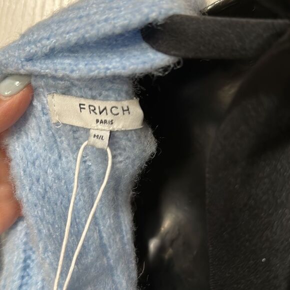 FRNCH Paris Sweater Frnch Paris Bow Back Cable Knit Sweater Size M L NWT - Picture 15 of 16